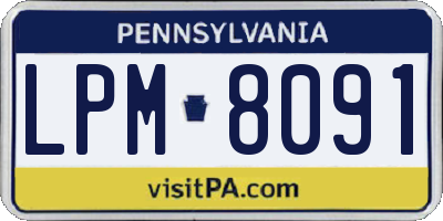 PA license plate LPM8091