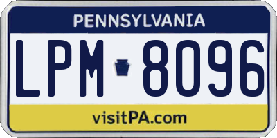 PA license plate LPM8096