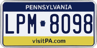 PA license plate LPM8098
