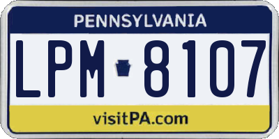 PA license plate LPM8107