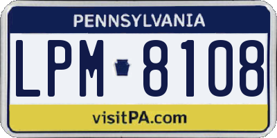 PA license plate LPM8108