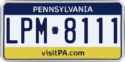 PA license plate LPM8111