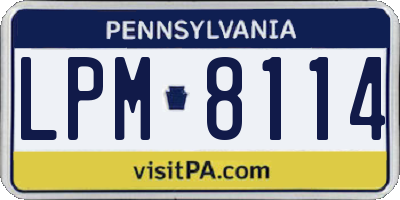 PA license plate LPM8114