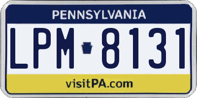 PA license plate LPM8131