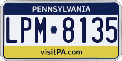 PA license plate LPM8135