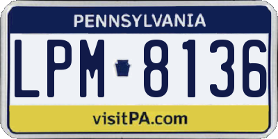PA license plate LPM8136