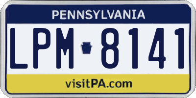 PA license plate LPM8141