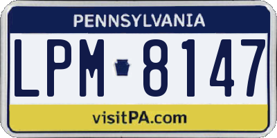 PA license plate LPM8147