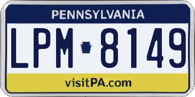 PA license plate LPM8149