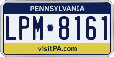 PA license plate LPM8161