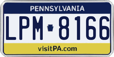 PA license plate LPM8166