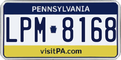 PA license plate LPM8168
