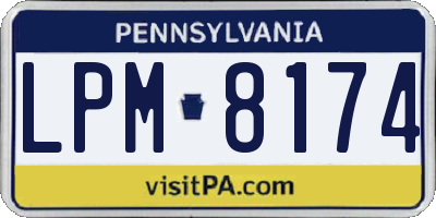 PA license plate LPM8174