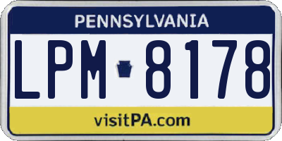 PA license plate LPM8178