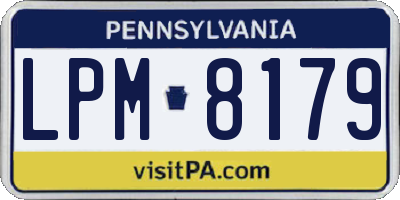 PA license plate LPM8179