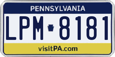 PA license plate LPM8181