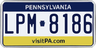 PA license plate LPM8186
