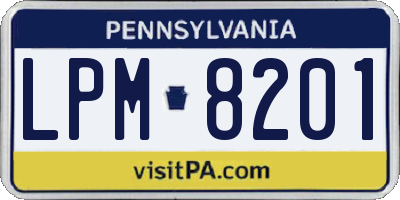 PA license plate LPM8201