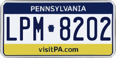 PA license plate LPM8202
