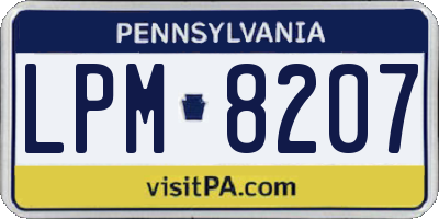 PA license plate LPM8207