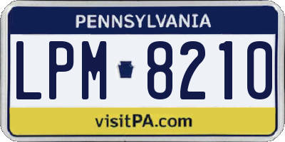 PA license plate LPM8210