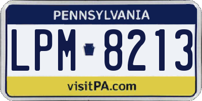 PA license plate LPM8213