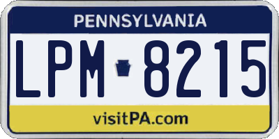 PA license plate LPM8215