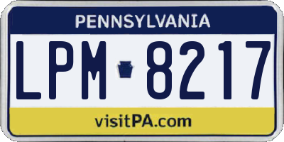 PA license plate LPM8217