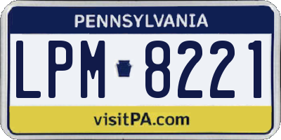 PA license plate LPM8221