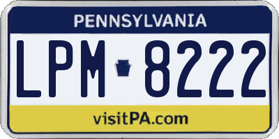 PA license plate LPM8222