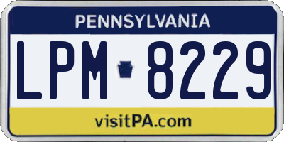 PA license plate LPM8229