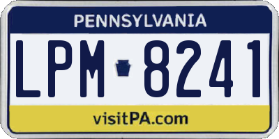 PA license plate LPM8241