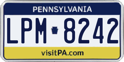 PA license plate LPM8242