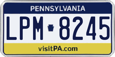 PA license plate LPM8245