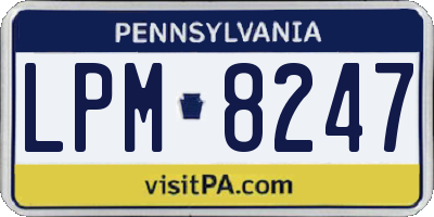 PA license plate LPM8247