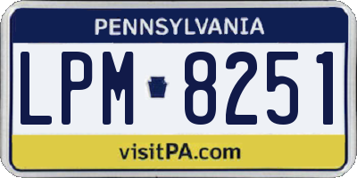 PA license plate LPM8251