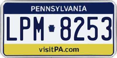 PA license plate LPM8253