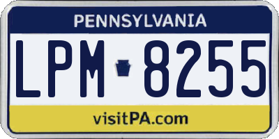 PA license plate LPM8255