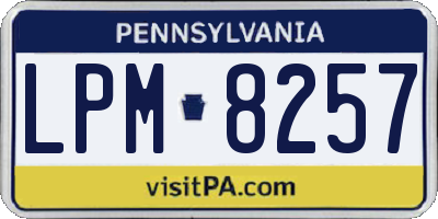 PA license plate LPM8257