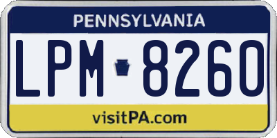 PA license plate LPM8260