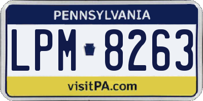 PA license plate LPM8263