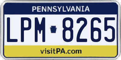 PA license plate LPM8265