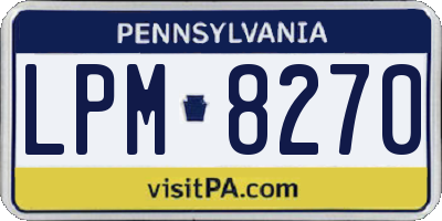 PA license plate LPM8270