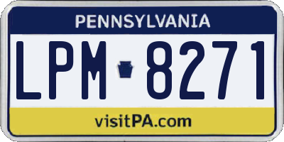 PA license plate LPM8271