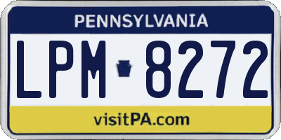 PA license plate LPM8272