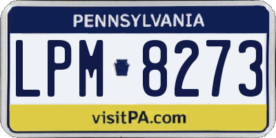 PA license plate LPM8273