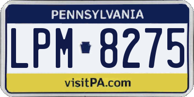 PA license plate LPM8275
