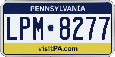 PA license plate LPM8277