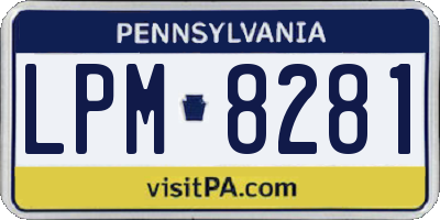 PA license plate LPM8281