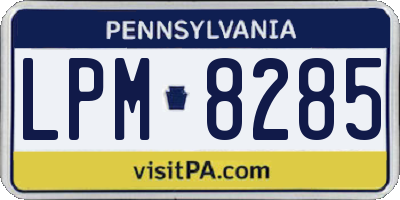 PA license plate LPM8285